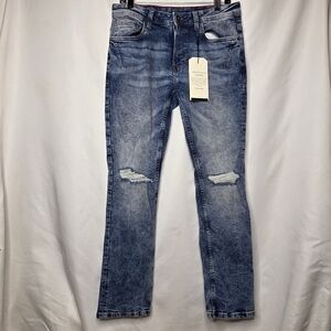 Six Lincoln New York Slim Fit, Men's Denim Jeans Distressed, Size 30/30